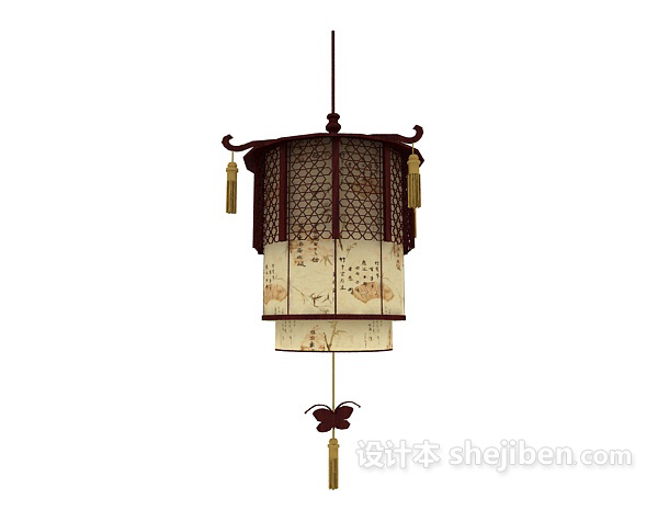 中式风格传统中式吊灯3d模型下载
