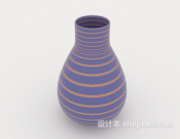 紫色瓷器摆设品3d模型下载