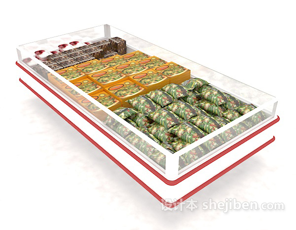 免费超市冰柜展架3d模型下载