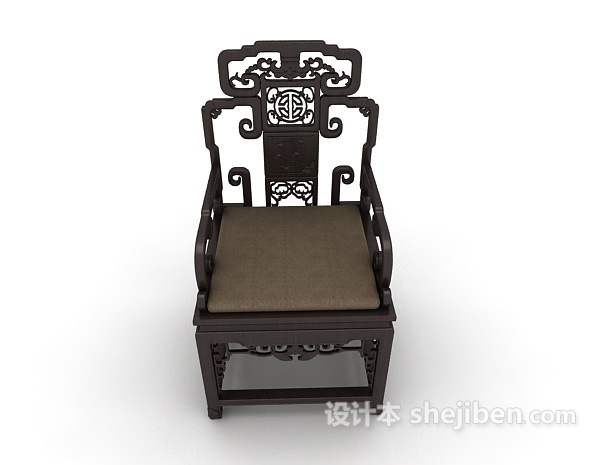中式风格中式太师椅3d模型下载