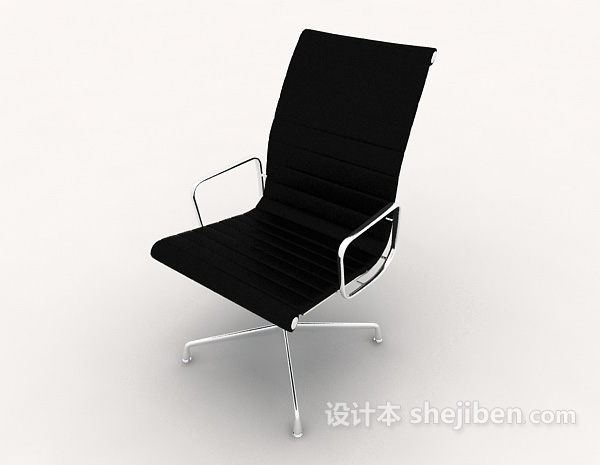 简约精简黑色办公椅3d模型下载