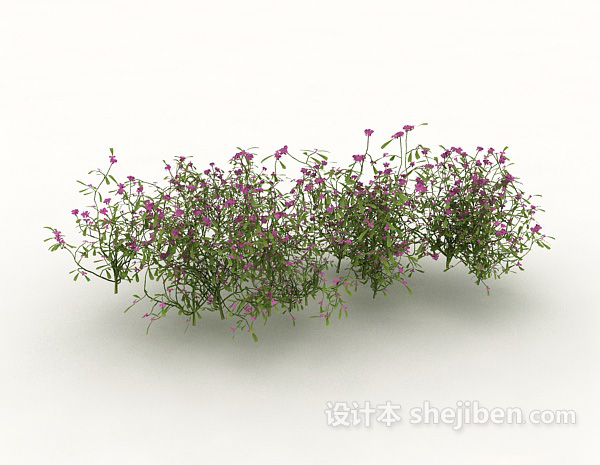 免费紫色花丛3d模型下载