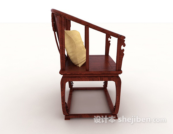 设计本中式古典扶手椅3d模型下载