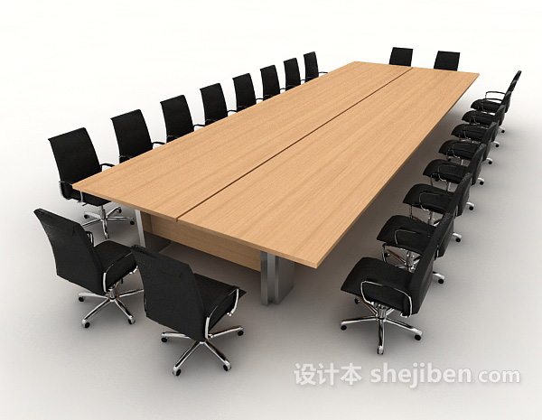 免费大型会议办公桌3d模型下载