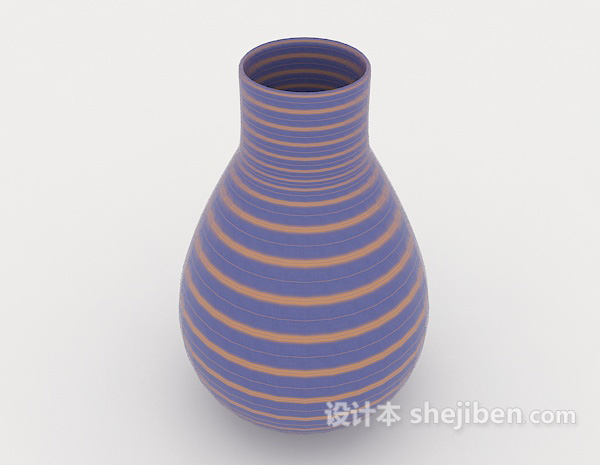 设计本紫色瓷器摆设品3d模型下载
