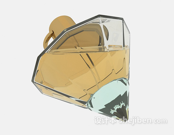 设计本透明玻璃香水瓶3d模型下载