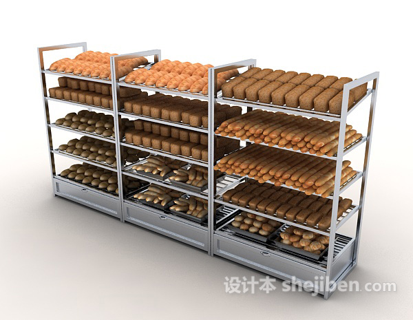 设计本面包商品展架3d模型下载