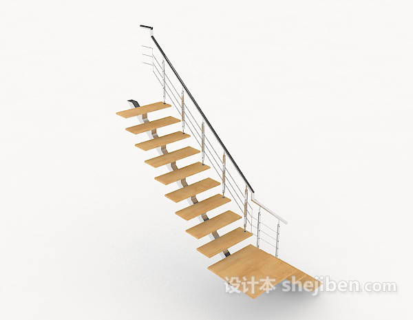家居实木楼梯3d模型下载