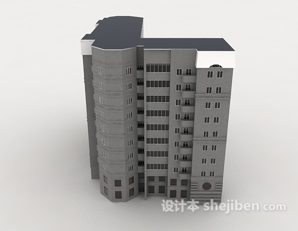 现代风格居民楼建筑3d模型下载