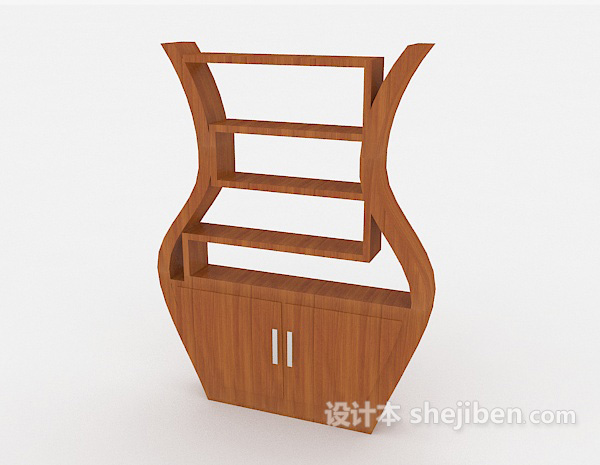 免费个性简约实木展示柜3d模型下载