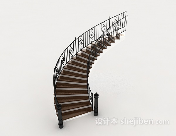 现代风格别墅间楼梯3d模型下载