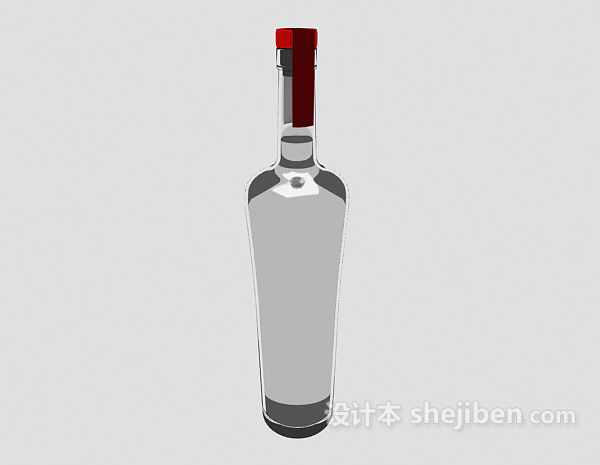 现代风格红酒瓶3d模型下载