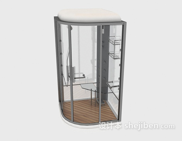 免费独立玻璃浴室3d模型下载