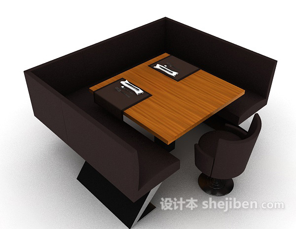 设计本常见餐厅桌椅组合3d模型下载