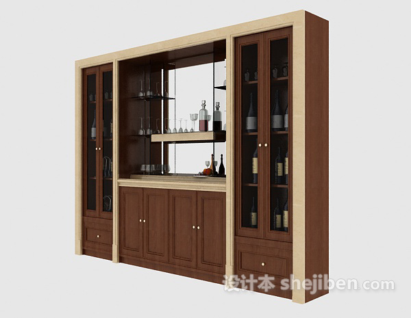 现代风格现代家居酒柜3d模型下载