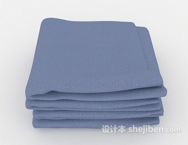 设计本蓝色浴巾3d模型下载