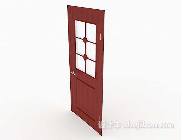 设计本红色房门3d模型下载