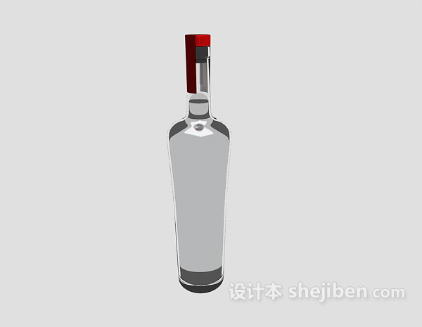 红酒瓶3d模型下载