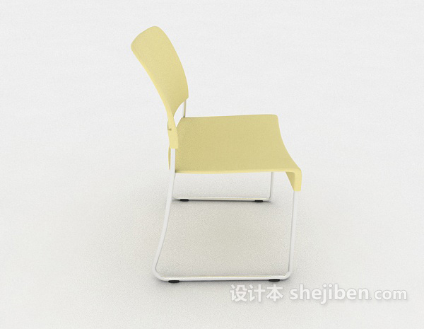 设计本黄色简约办公椅3d模型下载