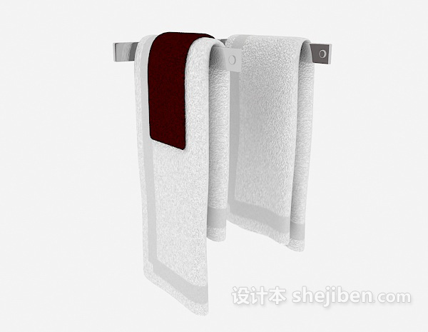 白色洗脸毛巾3d模型下载