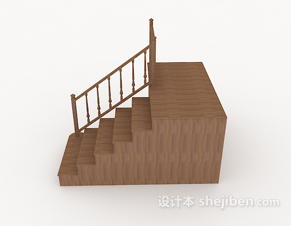 设计本实木家居楼梯3d模型下载