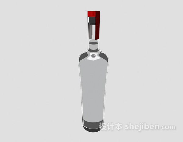 免费红酒瓶3d模型下载