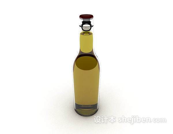 现代风格一支啤酒3d模型下载