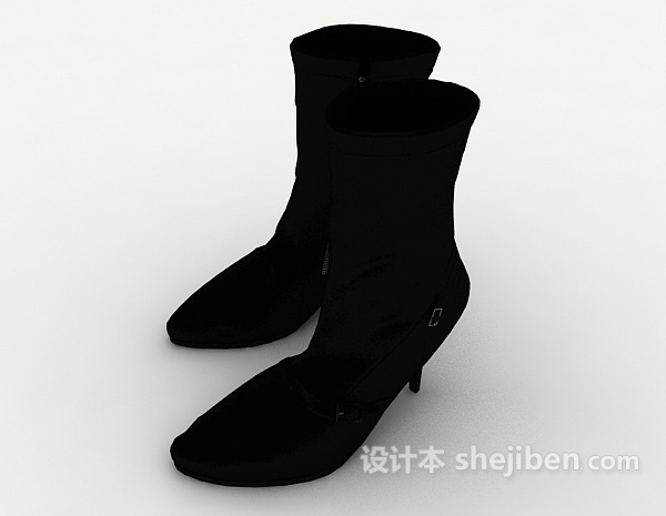 设计本女士中筒靴3d模型下载