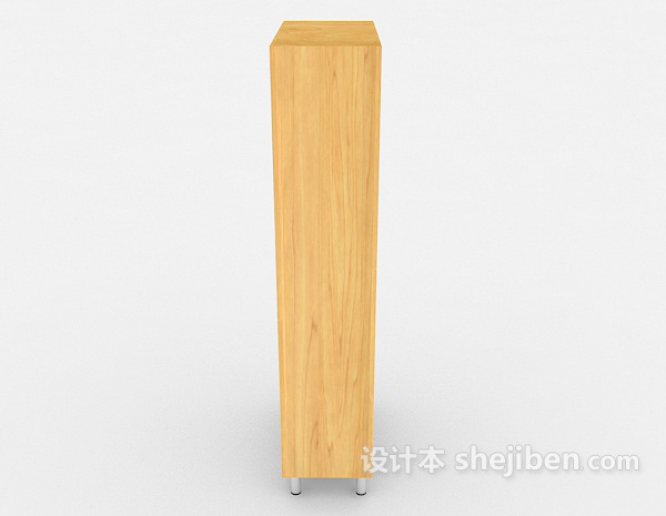 设计本黄色实木碗柜3d模型下载