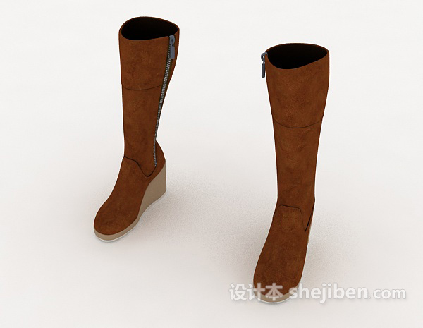 现代风格女士长筒靴3d模型下载