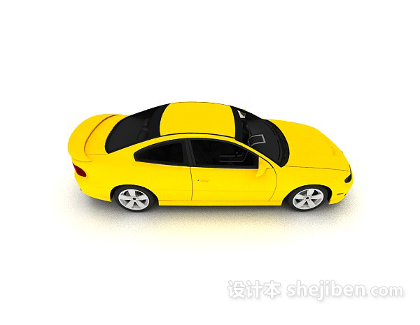 设计本黄色小轿车3d模型下载