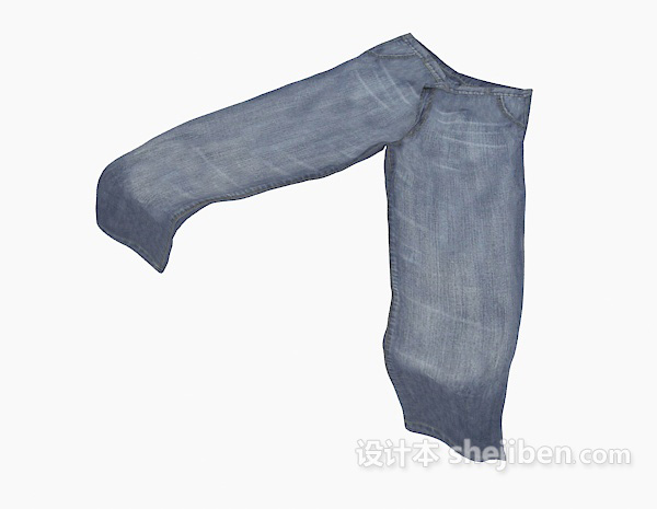 现代风格个性牛仔裤3d模型下载