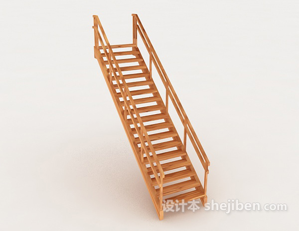 免费室内实木楼梯3d模型下载