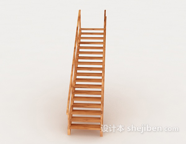 现代风格室内实木楼梯3d模型下载