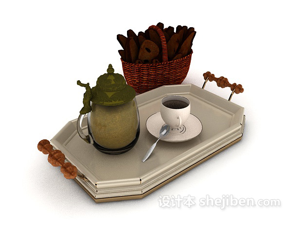 咖啡杯碟3d模型下载
