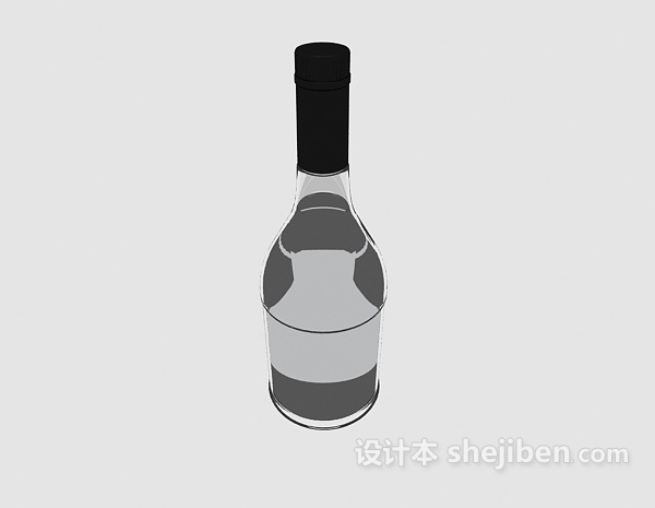 设计本空酒瓶3d模型下载