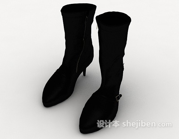 免费女士中筒靴3d模型下载