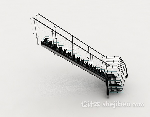 现代风格办公大楼楼梯3d模型下载