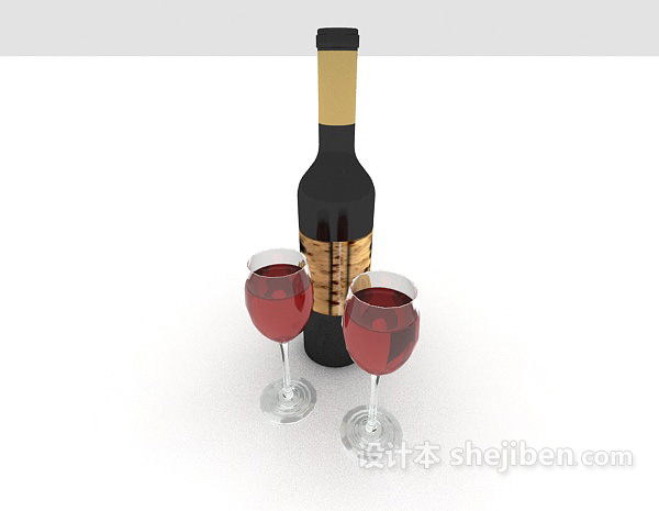 免费国外高档红酒3d模型下载