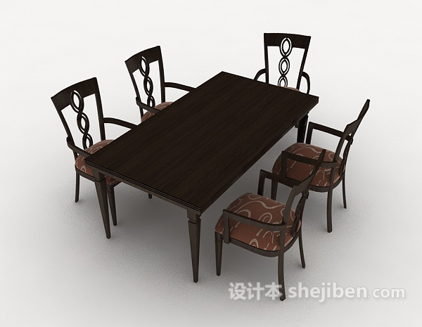 新古典风格桌椅组合3d模型下载