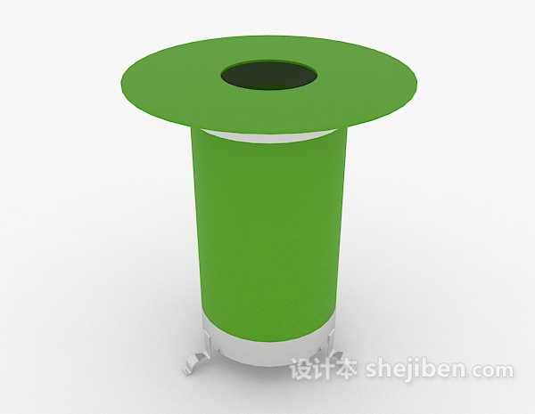 现代风格绿色垃圾桶3d模型下载