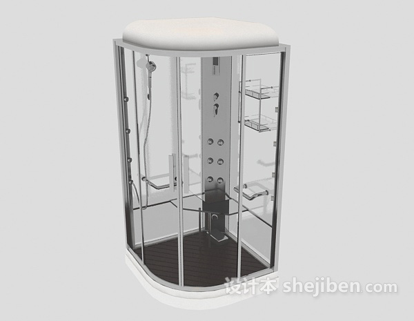 现代风格玻璃浴室间3d模型下载