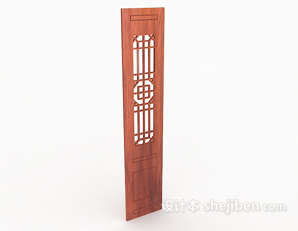 中式传统房门3d模型下载