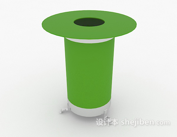 设计本绿色垃圾桶3d模型下载