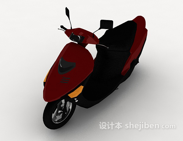 现代风格红色女士摩托车3d模型下载