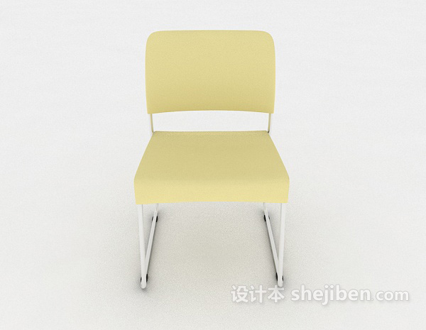 现代风格黄色简约办公椅3d模型下载