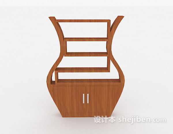 现代风格个性简约实木展示柜3d模型下载