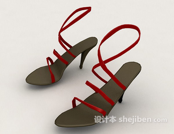 设计本女士简约高跟鞋3d模型下载