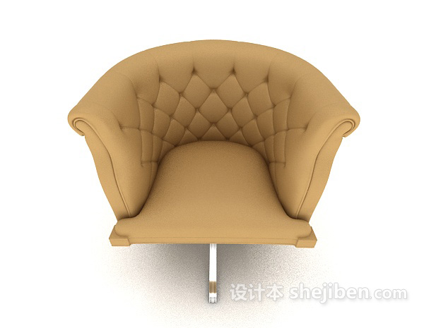 现代风格黄色舒适家居椅3d模型下载
