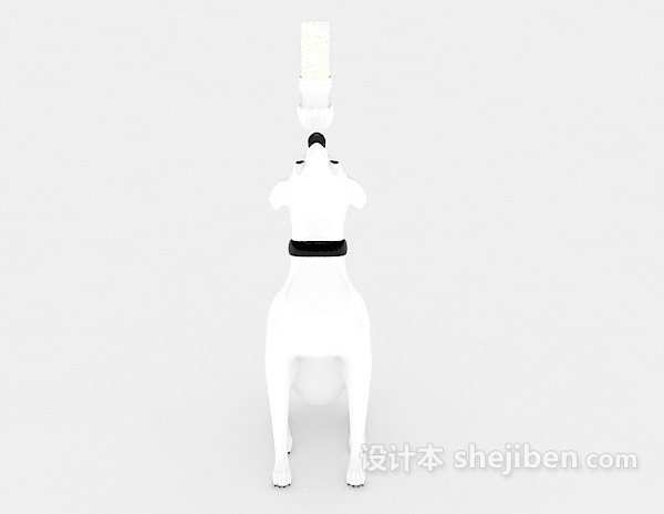 现代风格小狗造型烛台灯3d模型下载